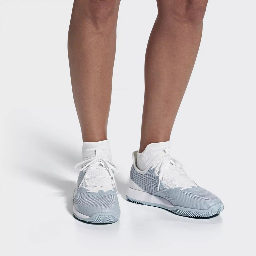 Adidas adizero Defiant Bounce Zapatillas De Tenis Blancos Para Mujer (MX-26306)